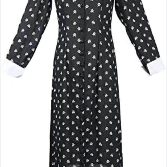 # 0757 + Wednesday TV Series Stylish Black and White Dress - Picture 3 of 9